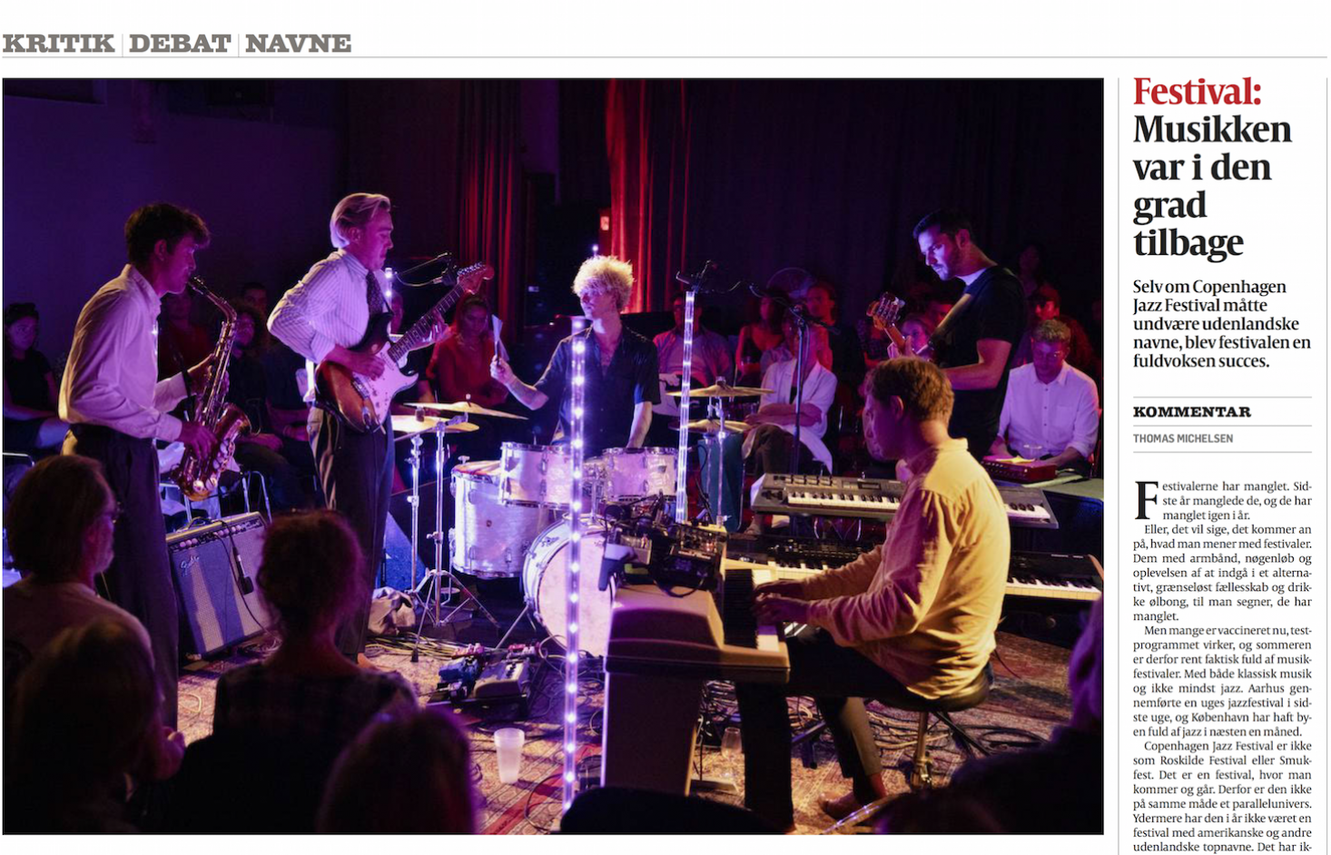 Dagbladet Politiken: “Copenhagen Jazz Festival 2021 blev en fuldvoksen succes”